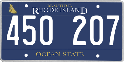 RI license plate 450207