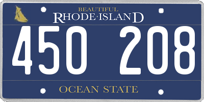 RI license plate 450208
