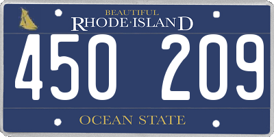 RI license plate 450209