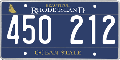 RI license plate 450212