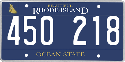 RI license plate 450218