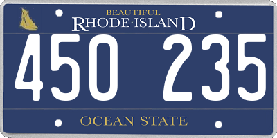 RI license plate 450235