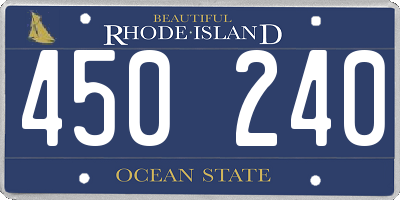 RI license plate 450240