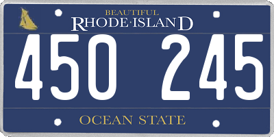 RI license plate 450245