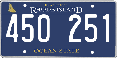 RI license plate 450251
