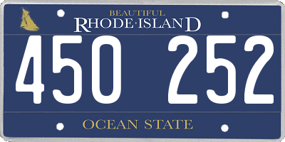 RI license plate 450252