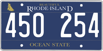 RI license plate 450254