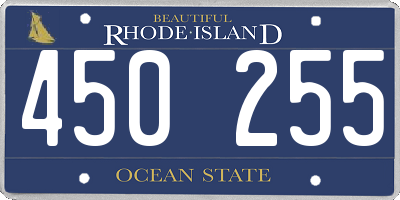 RI license plate 450255
