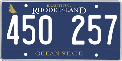 RI license plate 450257