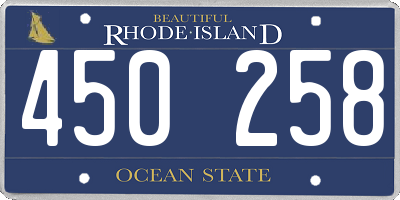 RI license plate 450258