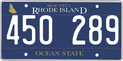RI license plate 450289