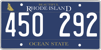 RI license plate 450292