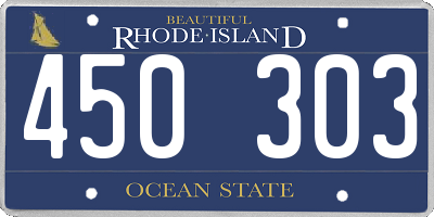 RI license plate 450303