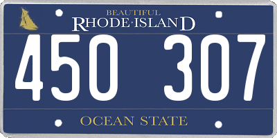 RI license plate 450307