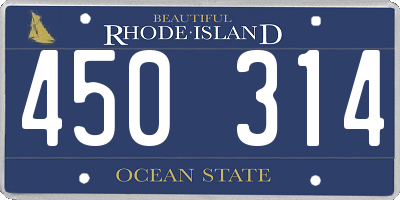 RI license plate 450314