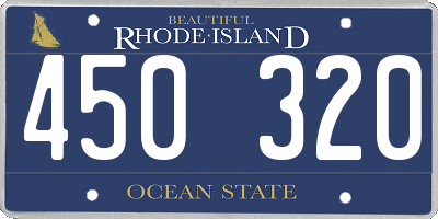 RI license plate 450320