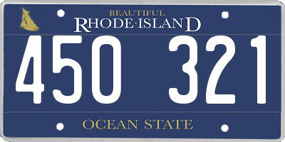 RI license plate 450321