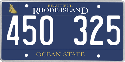RI license plate 450325