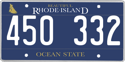 RI license plate 450332