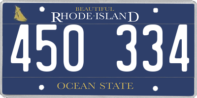 RI license plate 450334