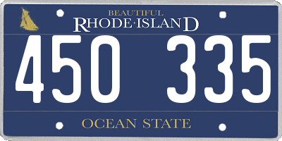RI license plate 450335