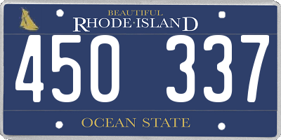 RI license plate 450337