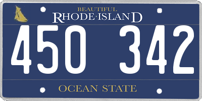 RI license plate 450342