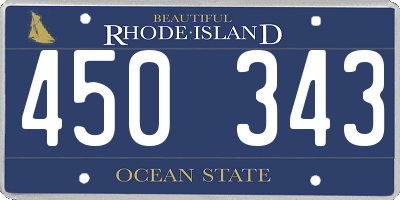 RI license plate 450343