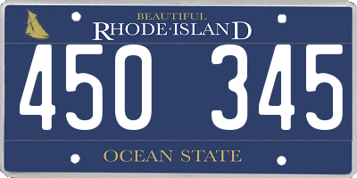 RI license plate 450345