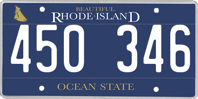 RI license plate 450346