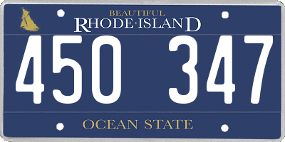 RI license plate 450347