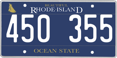 RI license plate 450355