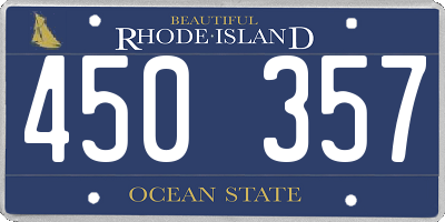 RI license plate 450357