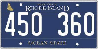 RI license plate 450360