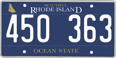RI license plate 450363
