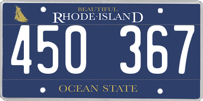 RI license plate 450367