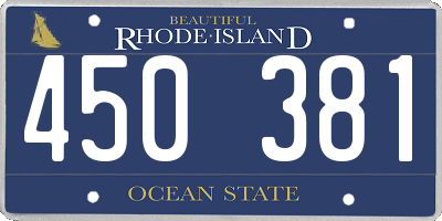 RI license plate 450381