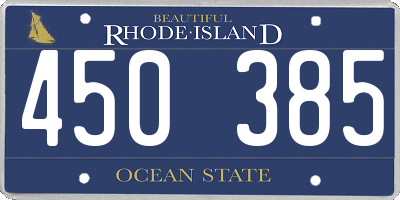 RI license plate 450385
