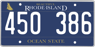 RI license plate 450386