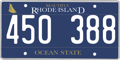 RI license plate 450388