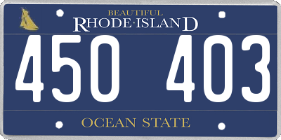 RI license plate 450403