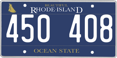 RI license plate 450408