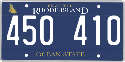 RI license plate 450410