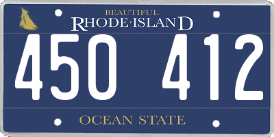 RI license plate 450412