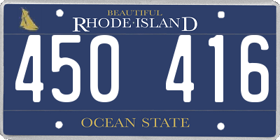 RI license plate 450416
