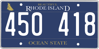 RI license plate 450418