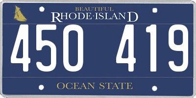 RI license plate 450419