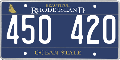 RI license plate 450420