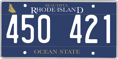 RI license plate 450421