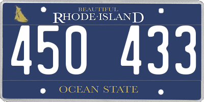 RI license plate 450433